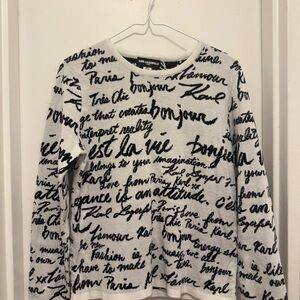 White and Black Graphic Top